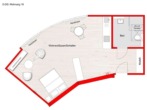 Grundriss - 2. Bezug nach Sanierung 1-Zimmer Apartment mit EBK – Düsseldorf