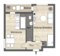 Grundriss - Wohlfühl Oase 1-Zimmer-Wohnung mit Loggia – in Wuppertal-Barmen!