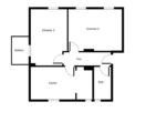 Grundriss - Schöne 2-Zimmerwohnung mit Balkon!