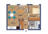 Grundriss - Perfekte Citywohnung – sehr schöne- 2-Zimmerwohnung – Synagogenplatz!