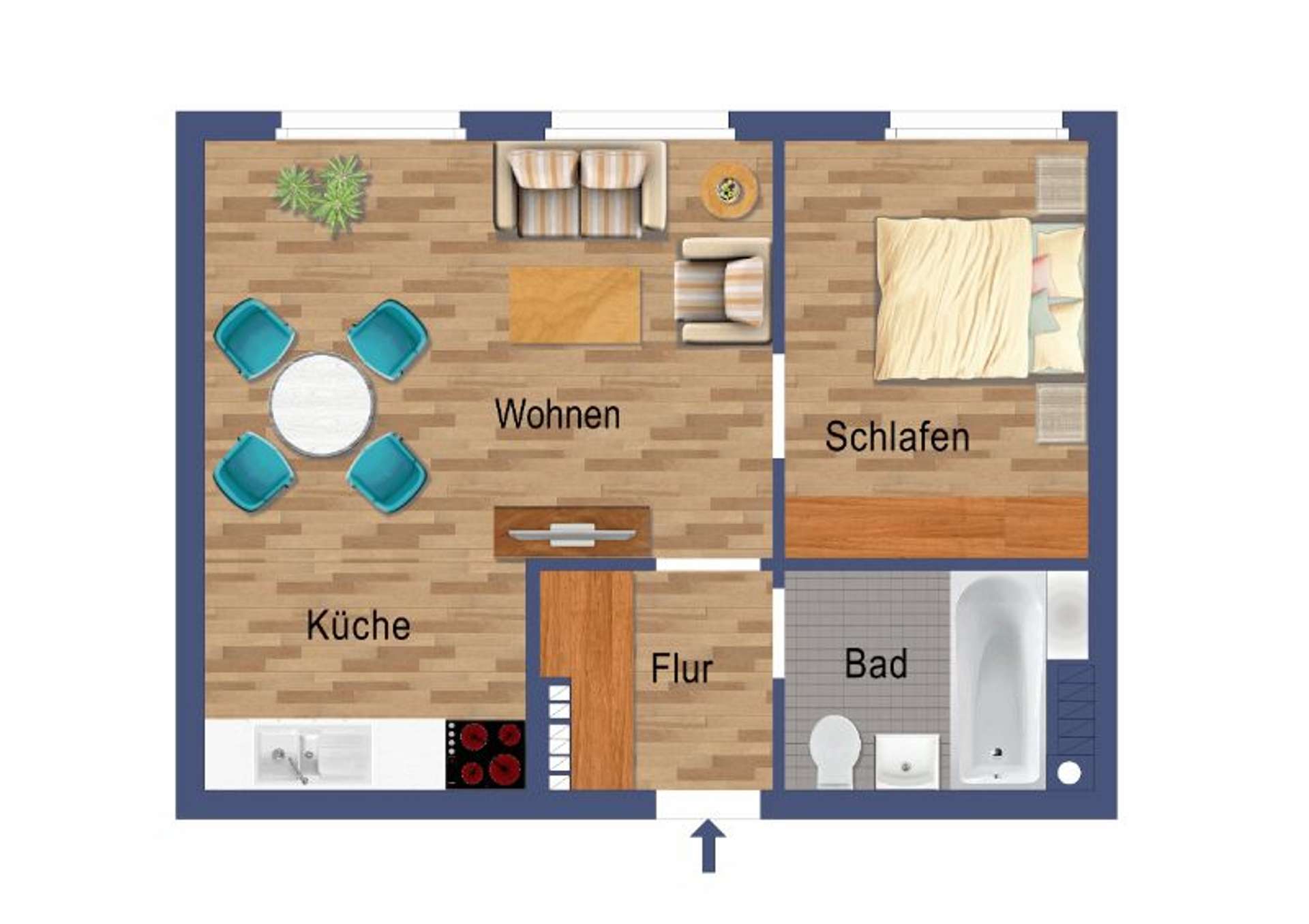 Perfekte Citywohnung – sehr schöne- 2-Zimmerwohnung – Synagogenplatz!, Viktoriastraße 16-18, 45468 Mülheim an der Ruhr, Etagenwohnung